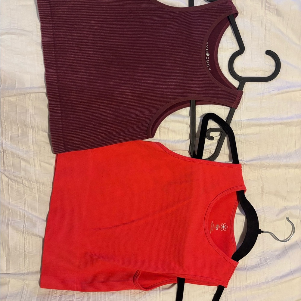 Eye Candy Burgundy Ribbed Tank Top